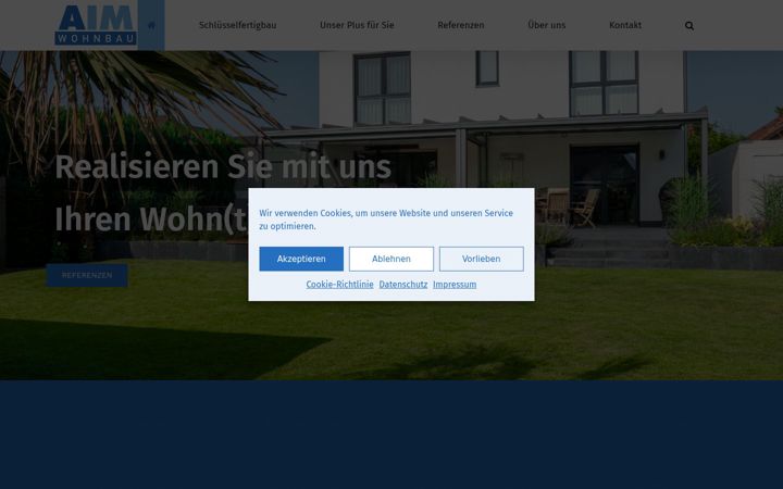 Screenshot of aim-wohnbau.de