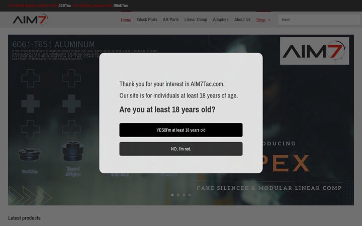 Screenshot of aim7tac.com