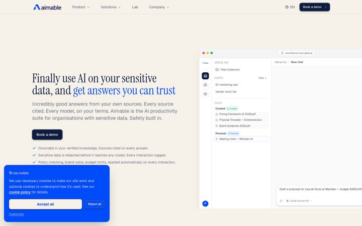 Screenshot of aimable.ai