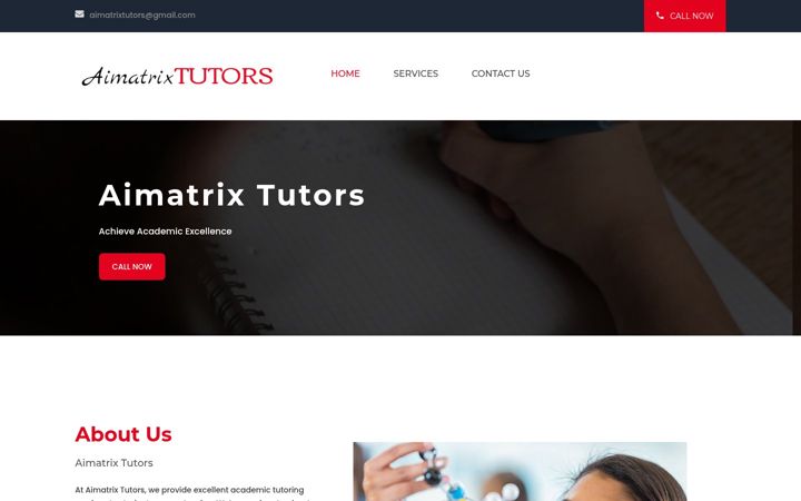 Screenshot of aimatrixtutors.com