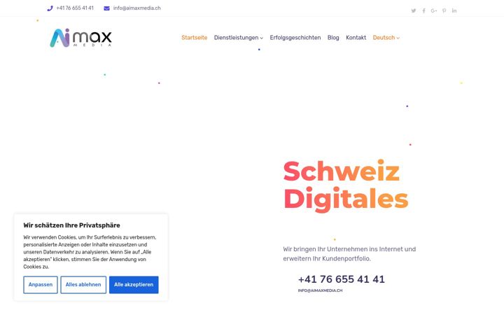 Screenshot of aimaxmedia.ch