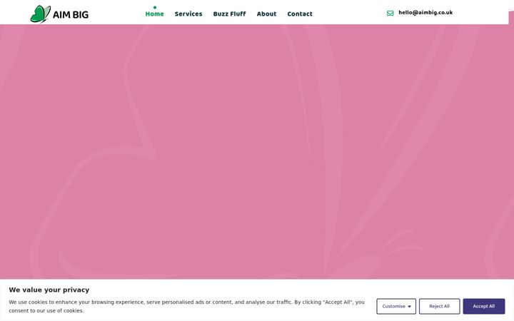 Kuvakaappaus sivustosta aimbig.co.uk