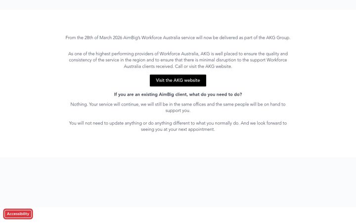 Screenshot of aimbigemployment.com.au