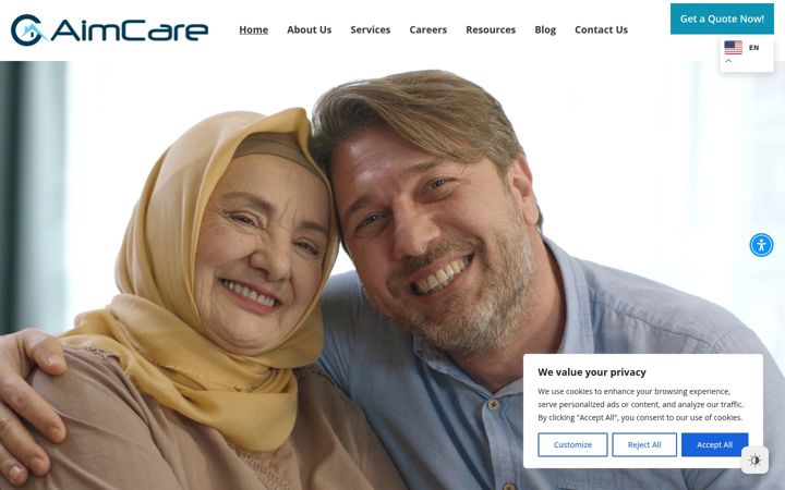 Screenshot of aimcarellc.com