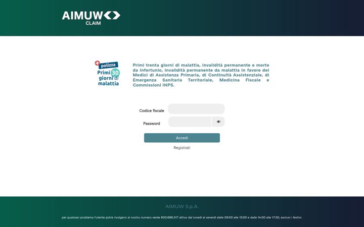 Screenshot of aimclaimapp.it
