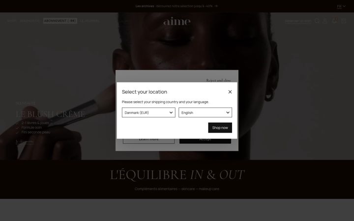 Skärmbild av aime.co