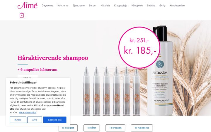 Kuvakaappaus sivustosta aime.dk