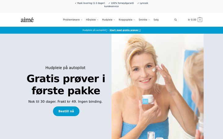 Kuvakaappaus sivustosta aime.no