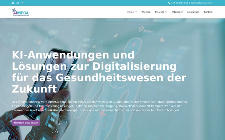 Screenshot of aimeca.net