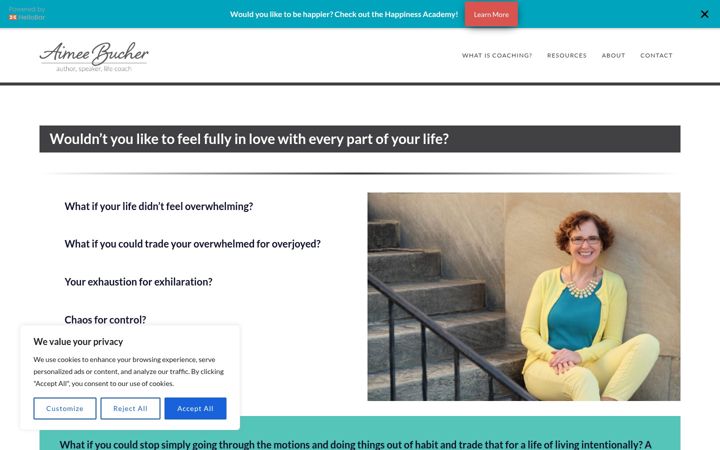 Screenshot di aimeebucher.com