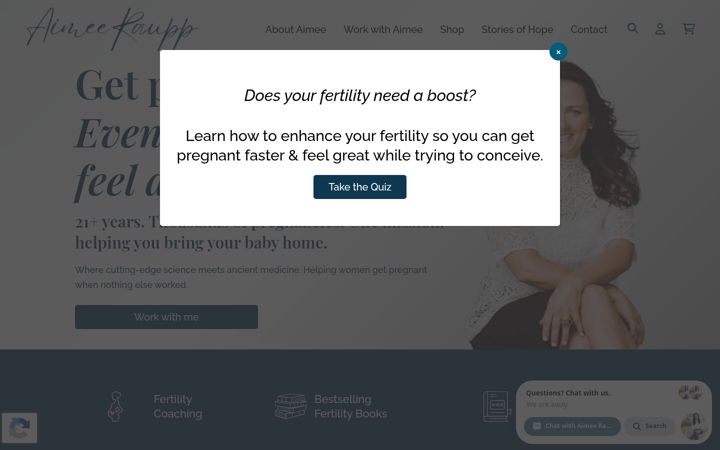 Screenshot of aimeeraupp.com
