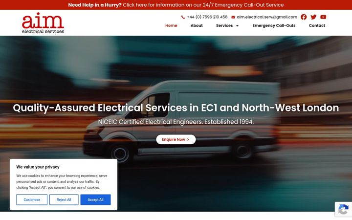 Screenshot of aimelectric.co.uk