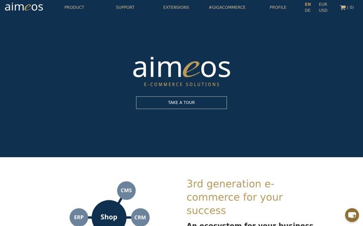 Screenshot of aimeos.com