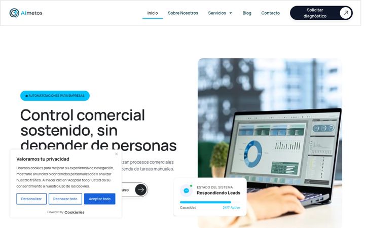 Screenshot of aimetos.com