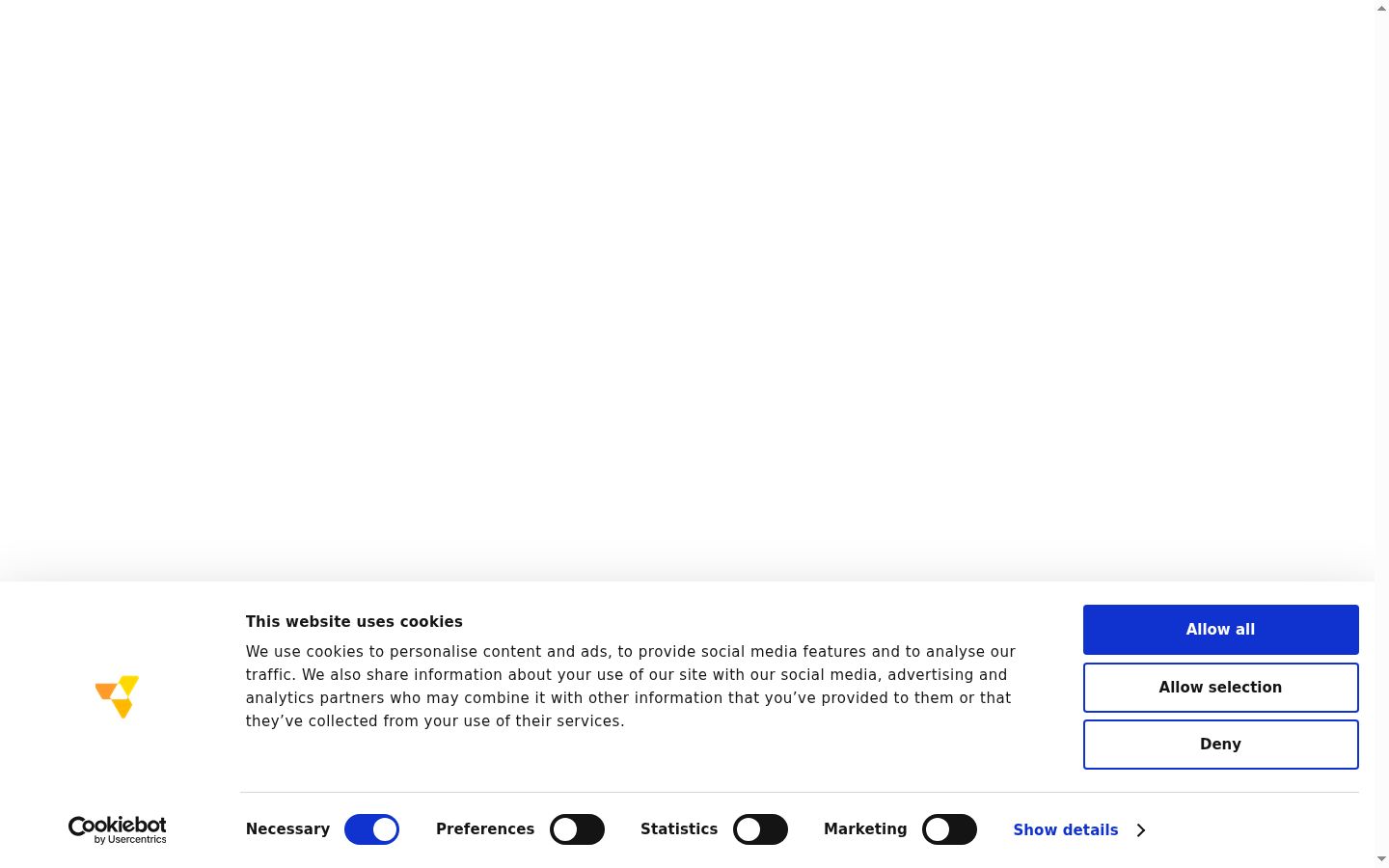 Captura de pantalla del banner de consentimiento mostrado antes de cualquier interacción