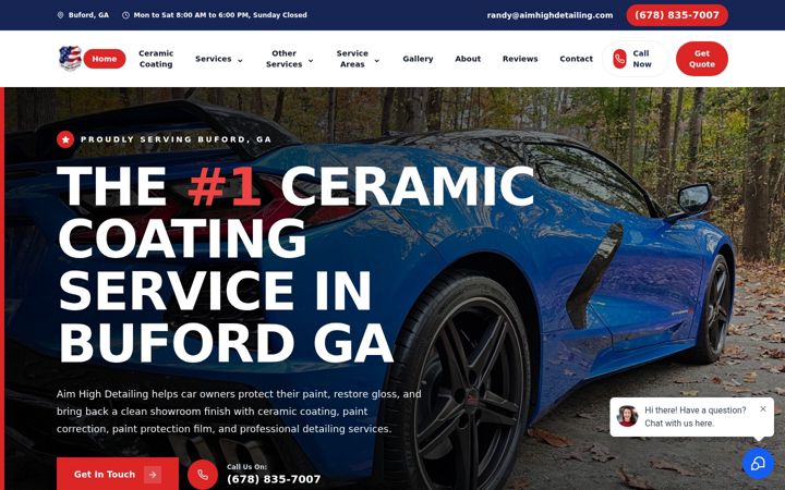 Screenshot of aimhighdetailing.com