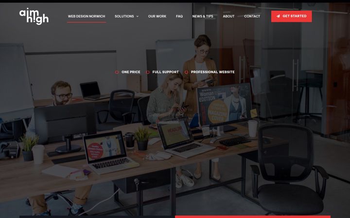 Screenshot of aimhighwebdesign.co.uk