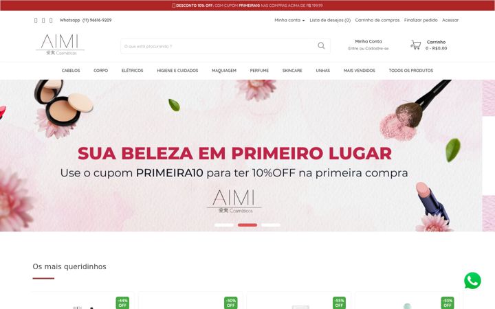 Screenshot of aimicosmeticos.com.br