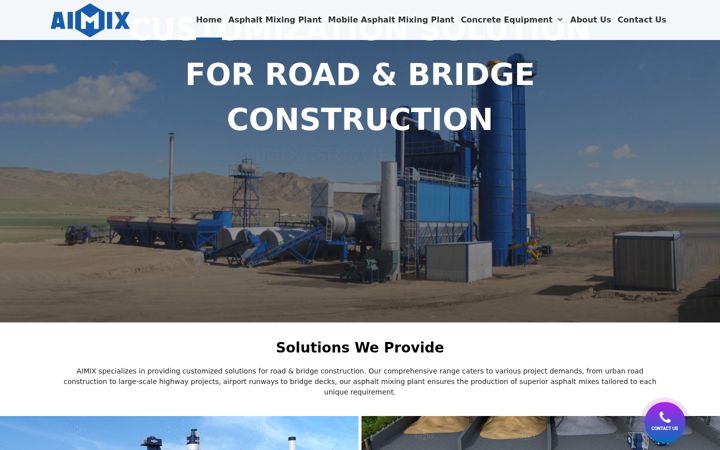 Snímek obrazovky aimixconstruction.com