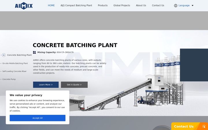 Screenshot ta' aimixglobal.com