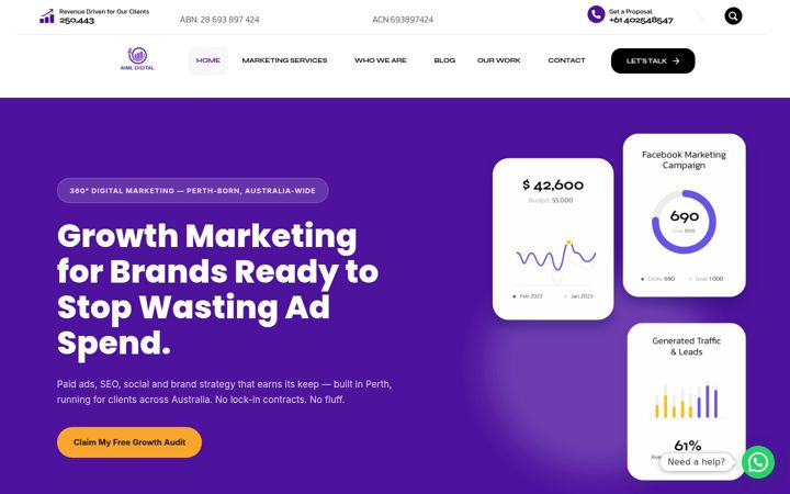 Screenshot of aimldigital.com.au