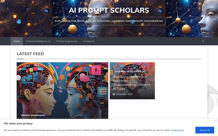 Screenshot ta' aimlprompts.com