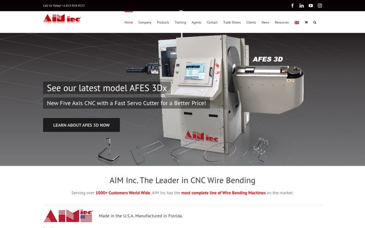 Screenshot of aimmachines.com