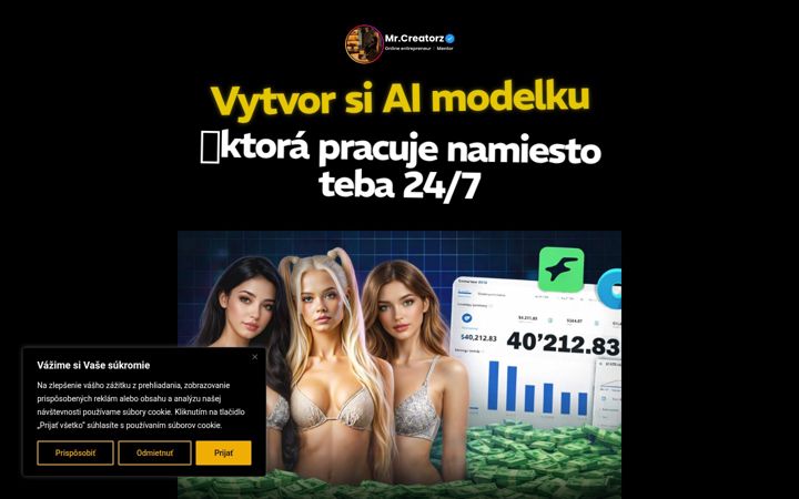 Skærmbillede af aimodel.sk