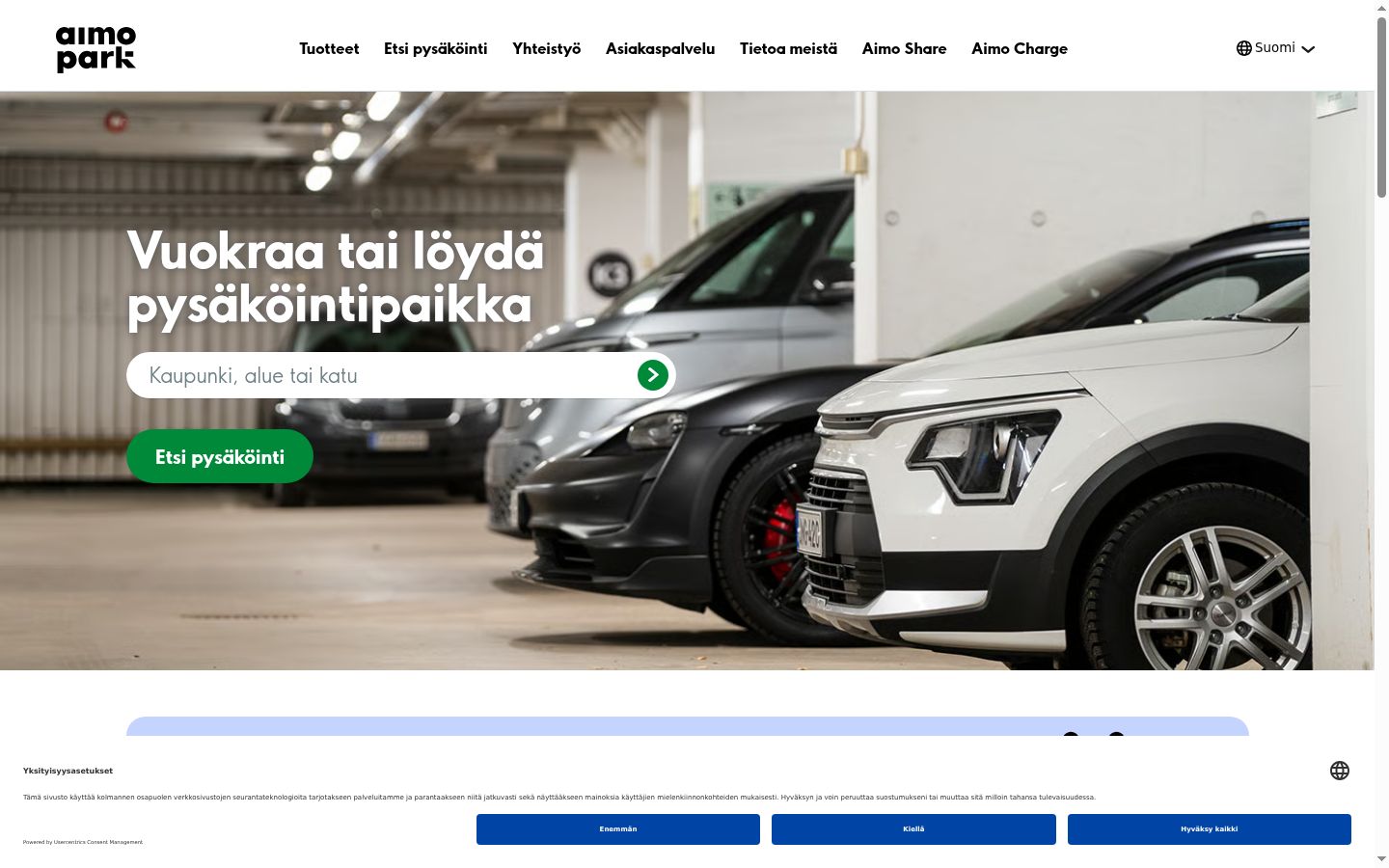 Ekrānuzņēmums ar piekrišanas baneri, kas tika rādīts pirms jebkādas mijiedarbības