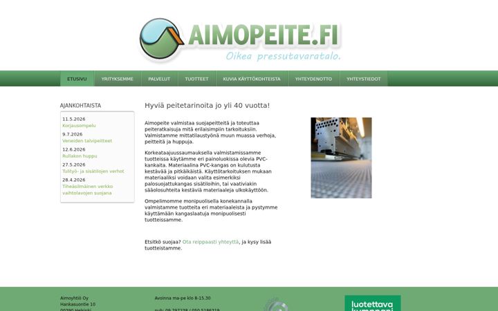 Zrzut ekranu aimopeite.fi