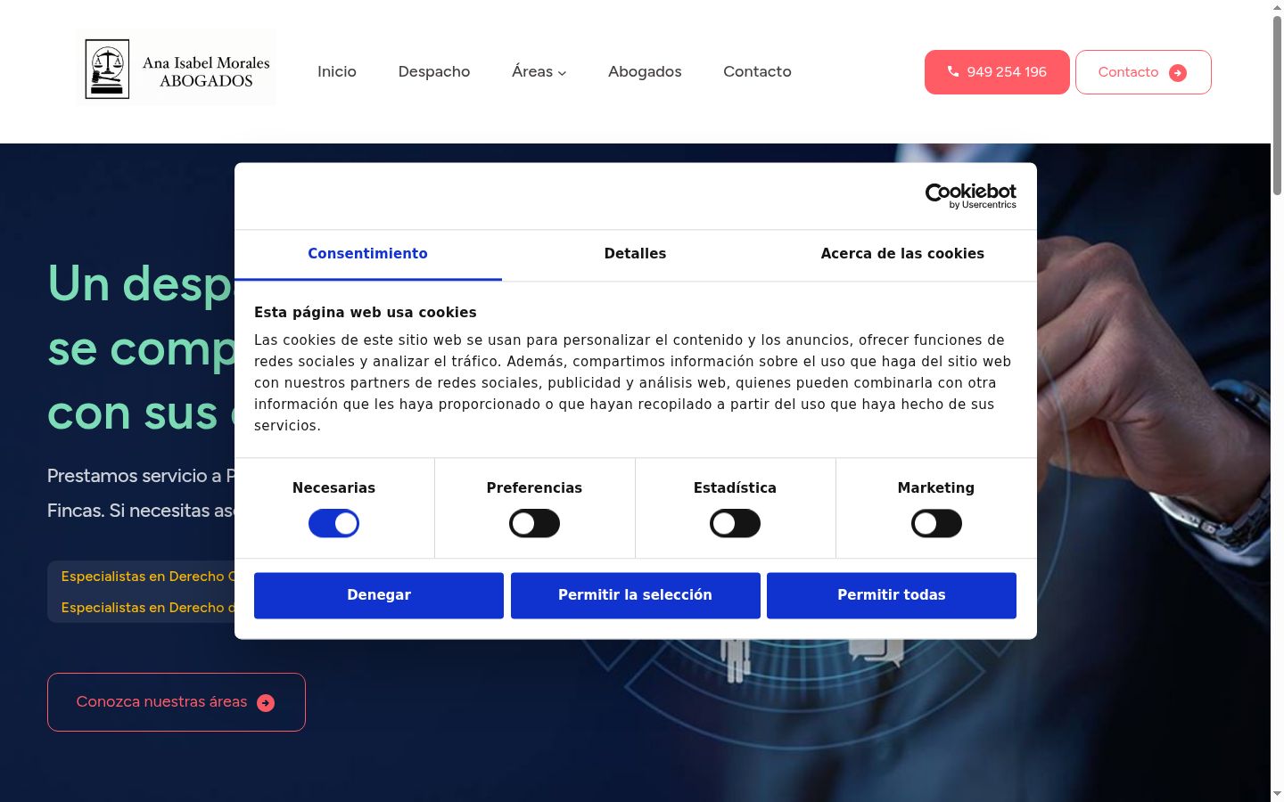 Sutikimo reklamjuostės, rodytos prieš bet kokią sąveiką, ekrano kopija