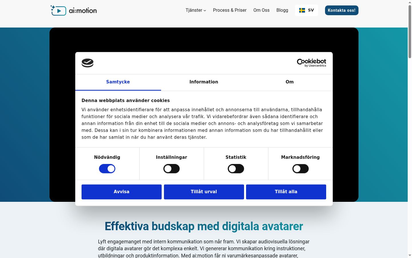 Screenshot tal-banner tal-kunsens muri qabel kwalunkwe interazzjoni