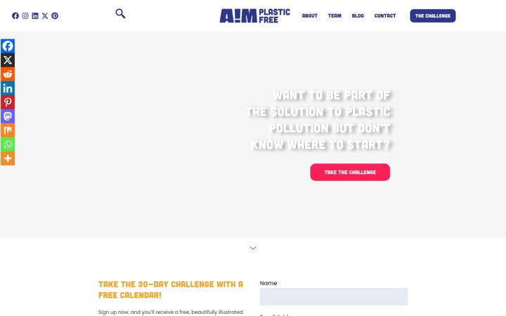 Screenshot of aimplasticfree.com