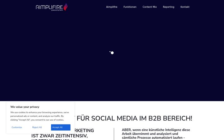 Screenshot of aimplifire.com