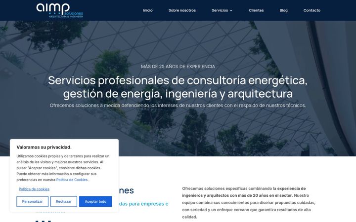 Ekrano kopija aimpsoluciones.es