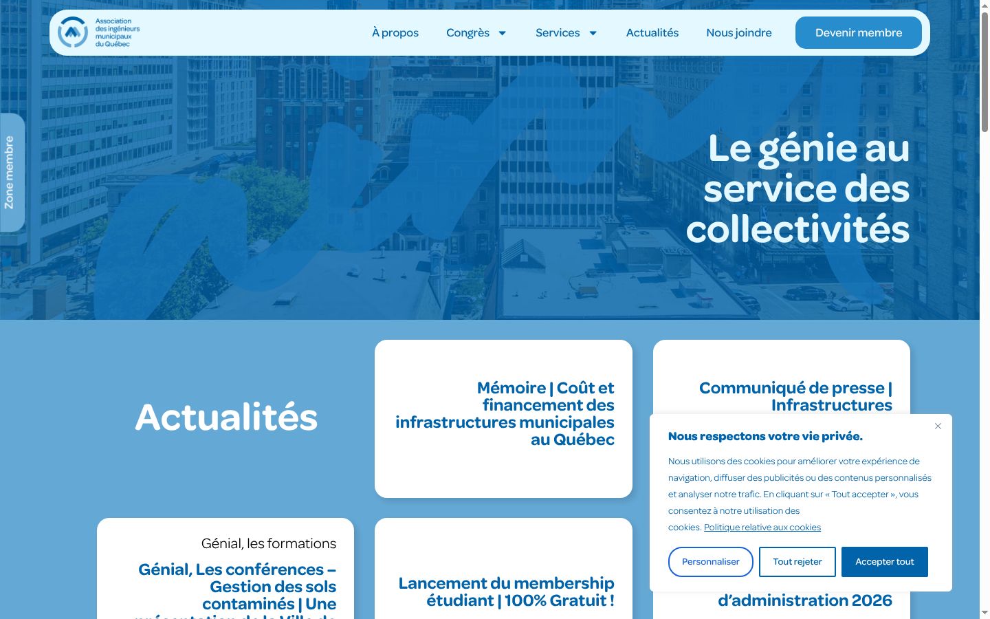 Screenshot des Einwilligungsbanners vor jeglicher Interaktion