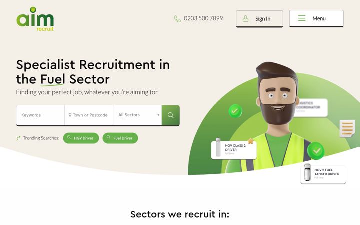 Screenshot di aimrecruit.com