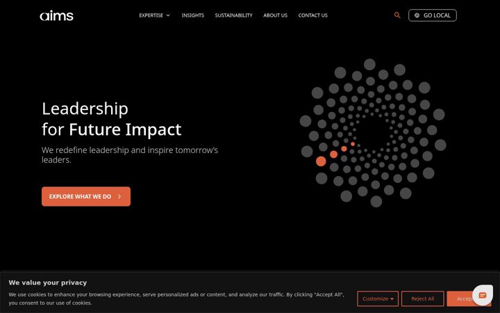 Screenshot of aimsinternational.com