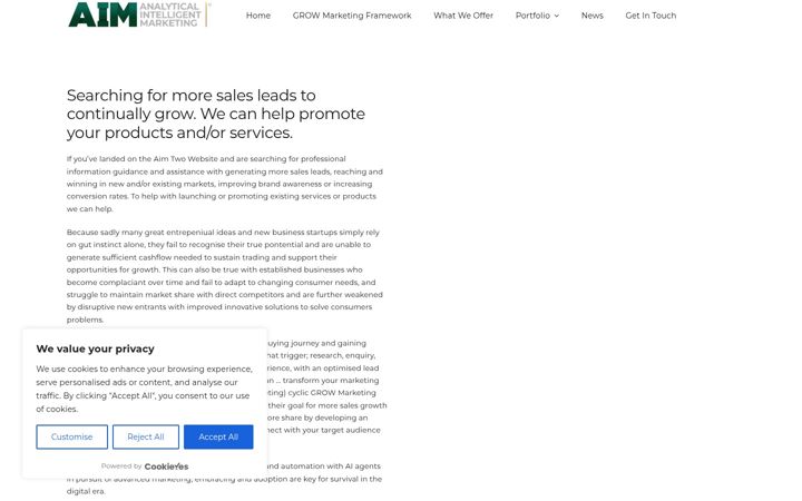 Zrzut ekranu aimtogrow.co.uk