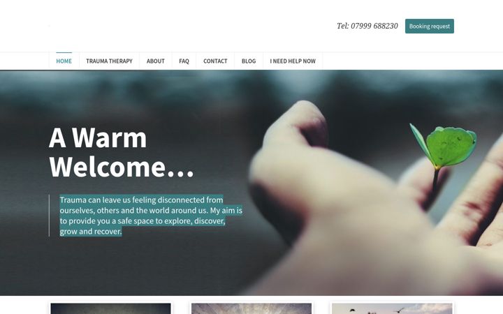 Screenshot of aimtraumatherapy.co.uk