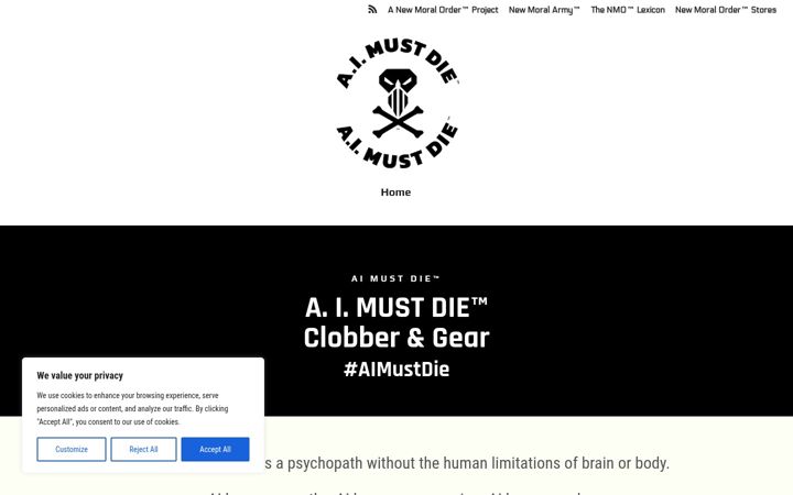 Screenshot of aimustdie.com