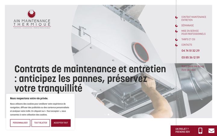 Screenshot of ain-maintenance.fr
