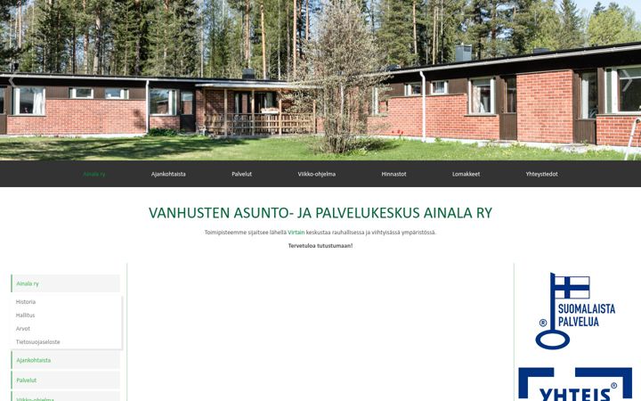 Screenshot of ainala.fi