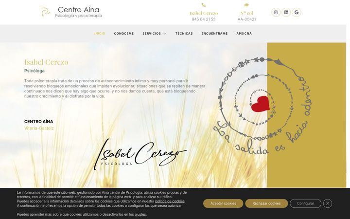 Screenshot of ainapsicologia.com
