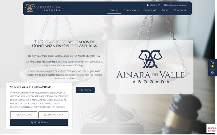 Screenshot di ainaradelvalle.es
