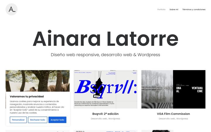 Screenshot of ainaralatorre.com