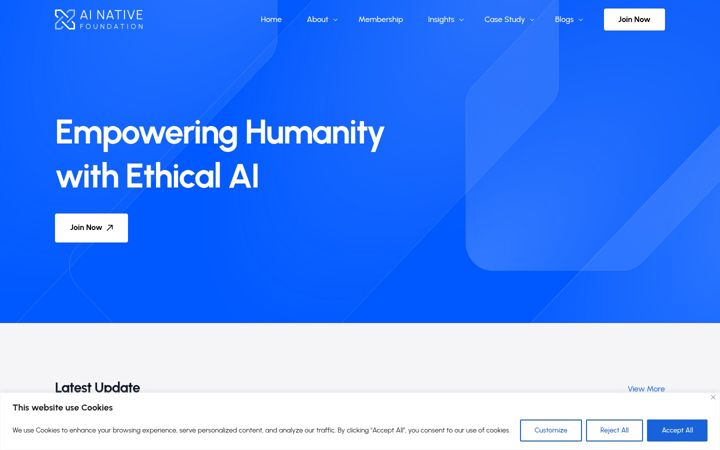 Screenshot di ainativefoundation.org