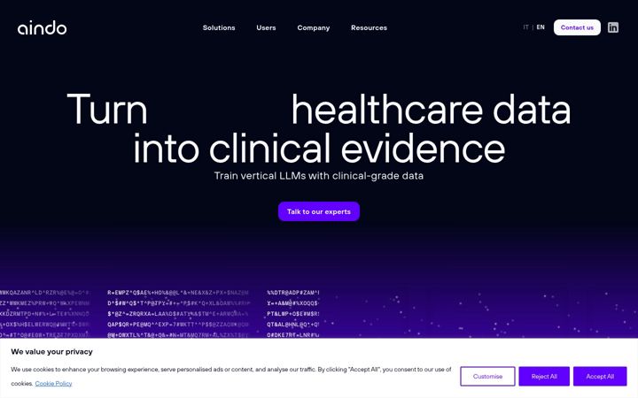 Screenshot of aindo.com
