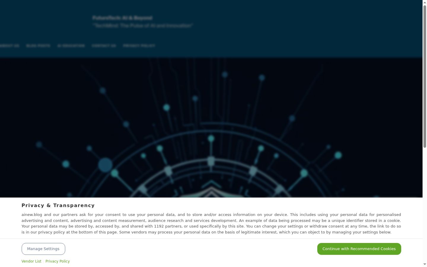 Screenshot of the consent banner shown before any interaction