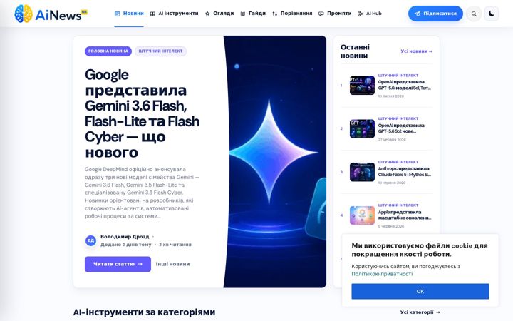 Screenshot of ainews.com.ua
